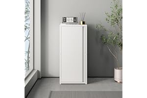 [en.casa] Armario de Oficina Burlöv Archivador de Estudio con 2 Estantes Regulables en Altura Mueble de Oficina con 1 Puerta y 3 Compartimentos Acero 88 x 40 x 35 cm - Blanco