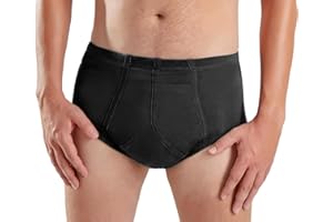 CARER SPARK Carer męskie majtki na nietrzymanie moczu, wielokrotnego użytku, nadające się do prania, bawełniane, dla mężczyzn, z chłonną wkładką, pojemność 200 ml, bielizna dla mężczyzn, rozmiar S