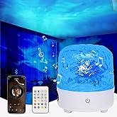 YunLone Ocean Wave Projector Galaxy Light 16 Colors 30 Lighting Modes Bluetooth Speaker Ceiling Ambient Light Night Light for