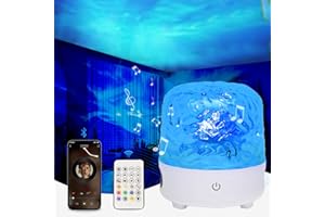 YunLone Projecteur Ciel Étoilé, Projecteur Galaxie avec haut-parleur de musique Bluetooth, 16 effets lumineux, Télécommande, Projecteur de Ocean Plafond RGB Veilleuse Lampe pour Chambre à Coucher