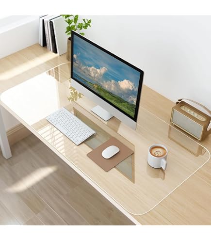 Sous-main Bureau 120x43 Cm - Cuir PVC Antidérapant, Imperméable - Protection Bureau, Tapis Souris Grand Format - 5