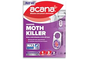 Acana Hanging Moth Killer 4 pack For Wardrobes - Max Performance - Kills in 24 to 48 Hours - Protects Clothing & Bedding