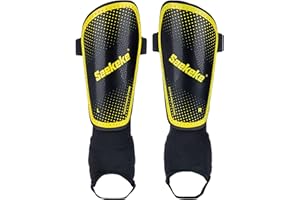 Saekeke Parastinchi da Calcio con Maniche, per Unisex-Bambini/Giovani/Adulto, Leggero, Ammortizzante e Antiscivolo Versione Migliorata