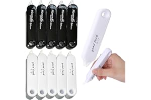 BetterJonny 10 PCS Rubans Correcteurs, 5mx5mm Souris Correcteur Blanc avec Capuchon Protecteur Rouleaux de Correction pour Papeterie Fourniture Scolaire (Blanc+Noir