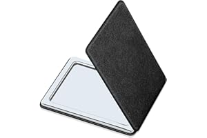 YTZJ DIRECT Compact Mirror for Men, Women and Girls, Black Travel Folding Vanity Makeup Mirrors for Purse,Handbag and Pocket, Portable Double-Sided Magnifying Cosmetic Mirror without Distortion, Rectangular