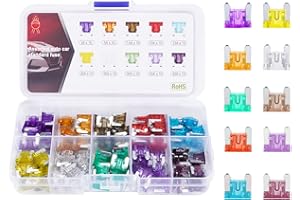 ENISINA Micro bezpiecznik samochodowy - 100 sztuk bezpieczników samochodowych (3A 5A 7,5A 10A 15A 20A 25A 30A 35A 40A) do samochodu / przyczepy kempingowej / vana/motocykla