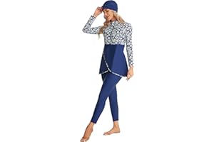 TaissBocco Full Swimming Costume Burkini for Women Modest Girls Swimsuit Islamic Swimwear Plus Size