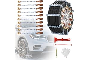 Manganstahl Schneeketten 10Stück Ninonly Schneeketten Universal für Fahrzeuge Auto LKW SUV Reifenbreiten 195-265 mm für Schlamm, Sand, Schnee, Eis, Bergauffahrten