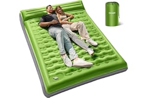 OGERY Camping Mat, 15cm Extra-Thick Reinforced Camping Sleeping Pad with Pillows & Built-in Foot Pump, Ultralight Self Inflating Mattress for Tent Hiking Essentials Gear