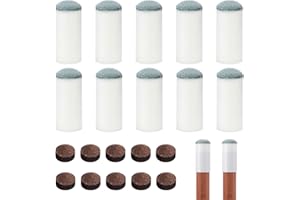 Bremorou 20 Stück Billard Queue Spitzen 12mm Billiard Aufsteckleder Ersatz Billard Zubehör für Snooker Pool Queues Hochwertige Billardzubehör Tipps Set, Perfekt für Billardzubehör Und Queue Schutz