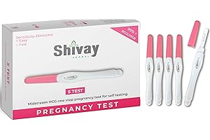 SHIVAY HERBALS 5 Pack Home Pregnancy Test Strips – Accurate & Easy-to-Use Early Detection Testing Kit with Clear Results