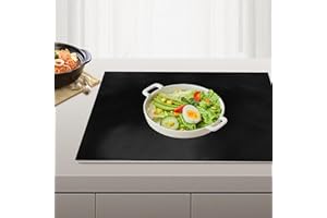LOREC 52x78CM Tappetino Protettivo per Piano Cottura a Induzione Riutilizzabile Tappetino Piano Induzione Multifunzionale Tappetino Protettivo per Induzione (Magnetico) in Silicone Antiscivolo Nero