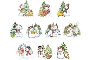 ‎IDEEN MIT HERZ Ideen mit Herz 3-D Motive, ausgestanzt, ca. 7 bis 10 cm, 10 Stück im Beutel | Bilder zum Basteln | Grußkarten, Geburtstagskarten selber machen | Bildmotive für DIY-Deko (Fröhliche Schneemänner)