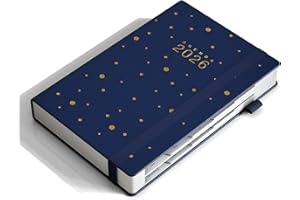 KaKa Dragon Kalender 2026 Terminplaner, Buchkalender Agenda, Deutsches Tagebuch Planer A5 Terminplaner 1 Tag 1 Seite mit Monatsregistern, (416 Seiten) Hardcover (Blue)