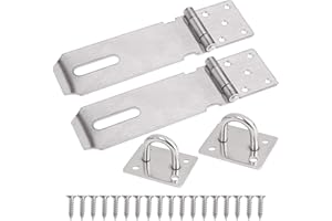 JESUSTREE Lucchetto Hasp Chiusura in Acciaio Inxo, 2 Pezzi Serratura Della Porta Hasp 4 Pollici con Viti per Mobili Armadietto Cassetto Armadio Porta e Cancello, Argento