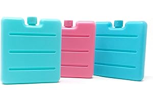 ToCi – Piccole mattonelle frigo in blu, fucsia e verde, per la borsa frigo e il contenitore per la merenda, Set da 3