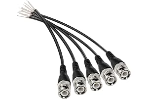 MEIRIYFA BNC videokabel hane med bakkabel, BNC-kontakt hane baklinje monitorkabel för monitor kamera CCTV-kamera etc - 20 cm