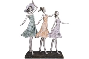 Maturi Three Girls in Summer Dresses Figurine Sashaying, Gift, Home Decoration, 42cm / 16.5"