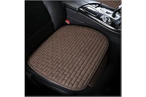 Adunsiaoto 2 Pcs Seat Cushion Car Front Seats, Non Slip Car Seat Protector Pad Comfort Universal, Car Seat Cushion Driver Leather Pad Front Anti-Slip, for Four Seasons, Accessories(Coffee)