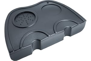 NEOUZA Tappetino per caffè espresso, con doppia fessura, per riempire la polvere, multicolore (L, nero)