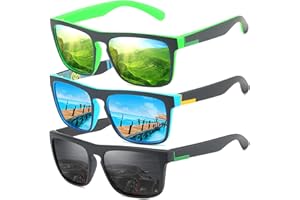 LEDING&BEST Polaryzowane okulary przeciwsłoneczne męskie, lekkie ultra lekkie UV400 kwadratowe polaryzacyjne okulary