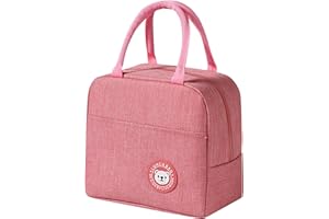 NHHEO Borsa Frigo Piccola per Pranzo Ufficio, Termica e Compatta - Ideale per Picnic, Escursioni, Barbecue e Lavoro (6L Rosa)