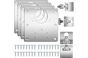 YICEN Hinge Repair Plate,4PCS Cabinet Hinge Repair Plate with Customized Screws,Stainless Steel Kitchen Cupboard Door Hinge Repair Brackets with Holes