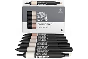 Winsor & Newton - Set de Rotuladores ProMarker, 6 Unidades, Tonos Piel Set 1