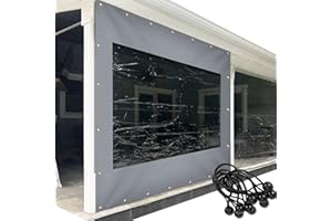 XFLOFE Outdoor Clear Tarp Curtain, Waterproof Cover For Pergola Clear And Strong PVC Side Panels With Grommets For Patio And Porch (2.25x1m, Gray)