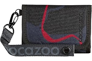 coocazoo Geldbörse, „Lava Lines”, schwarz, Portemonnaie mit Sichtfenster innen & außen, Münzfach & Kartenfächern, Klettverschluss, ab der 3. Klasse