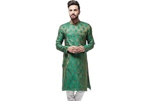 Sojanya (Since 1958, Men's Jacquard Silk Only Long Kurta