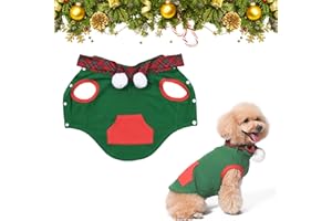 MTBRICEY Traje de Chaleco Navideño para Mascotas Bufanda de Invierno para Perros y Gatos Disfraces Navideños Accesorios para Fotos Ropa Navideña para Mascotas Traje Cachorros Pequeños Medianos Gatitos Conejito