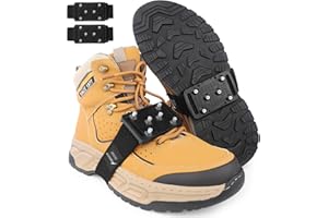 SHEEFLY Crampons,Upgraded Mid-Sole Microspikes-Easily Rotate Ice Grips for Shoes and Boots with Adjustable Straps,Snow Grips Ice Traction Cleat for Women Men Kids Perfect for Walking Indoor/Outdoor