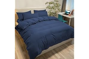 POLIGINO Fundas Nórdicas Cama 105-120 Microfibra Juego de Funda de Edredón 200x200 cm, 2 Fundas de Almohada 50 x 80 cm Azul