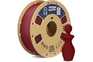 OVERTURE PLA Plus (PLA+) PLA-Filament 1,75 mm, professionelle PLA-Festigkeit, 1kg Filament (2,2 lbs), Maßgenauigkeit +/- 0,02 mm, für 3D-Drucker (Weinrot)