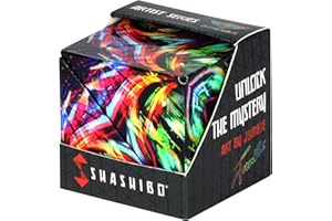 SHASHIBO Shape Shifting Box - Award-Winning Age 8+, Patented Fidget Cube w/ 36 Rare Earth Magnets - Transforms Into Over 70 Shapes, Download Fun in Motion Toys Mobile App (Artist Series-Cosmic Surfer)