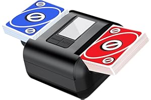 AVUMDA Mischia Carte Automatico, Mescolatore Carte da Gioco Elettrico per 1-2 Mazzi, modalità Auto e Manuale, Ricaricabile, Basso Rumore per Poker, Uno, Blackjack, Skip-Bo, Phase 10, Texas Hold'em