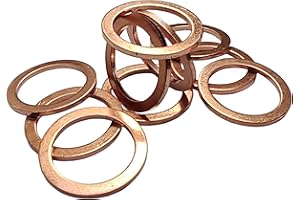 AUTODIDACT77 10 Rondelle di Rame M18 x 24 x 1,5 per tappi scarico olio, compatibili con vecchie serie Volvo e vari modelli di altri produttori di veicoli