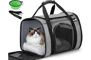 Pecute Portatile Trasportino per Gatti, Trasportino per Cani Gatti con Morbido Cuscino, Borsa Portatile o a Tracolla in Tessuto per un Trasporto Comodo
