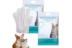 Ninnyi 12 PCS Dog Cleaning Gloves Wipes, Dry Cleaning Gloves for Dogs Cat, Pet Wash Free Gloves for Daily Care