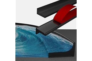 Symyda Barriera Doccia Ferma Acqua,Separazione Umida e Asciutta Barriera Doccia, Autoadesiva Bordo Per Top Cucina,Adatta per Angoli, Lavello,Cucina, Bagno Striscia di Ritenzione (150CM,Nero)