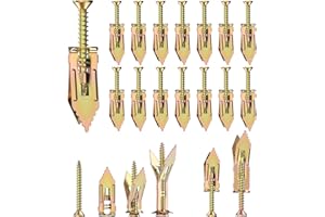 BYSMAH Plasterboard Fixings, 60Pcs Self Drilling Anchor Screws,2 Sizes Heavy Duty Drywall Anchors Metal Wall Plug Expansion Fixings(30 Anchors + 30 Screws)