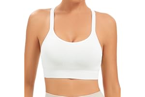 Comfyin Racerback Sports Bras for Women Unpadded Workout Bralette Seamless Yoga Gym Fitness Top