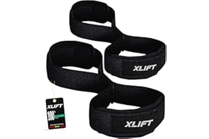 XLIFT Straps en 8 Gym para Levantamiento De Pesas - Straps Powerlifting - Correas de Agarre en Forma de 8 - Peso Muerto - Accesorios Gimnasio - Agarraderas Gym para Nivel Avanzado y Profesional