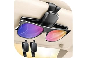 JOYROOM 2025 Upgrade 2 Pack Porta Occhiali Auto, Magnetico Porta Clip Occhiali da Sole, Universale in Pelle Clip Sole per Occhiali Compatibile con Tutti Gli Occhiali (Nero)