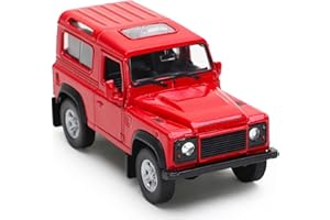 Toyland® 4 Inch (10cm) Die Cast Model Land Rover Defender Toy Car - Play Vehicles (RED)