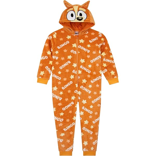 Bluey Apparel Bluey Onesie Voor Heren – Bandit Costume, Fleece Pyjama Met Capuchon, Officiële Merchandise Comfortabele Fleece Onesie