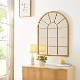 [en.casa] Wall Mirror Square Window Shaped MDF Mirror for Living Room Bedroom Decoration 80 x 60 cm &ndash; Gold