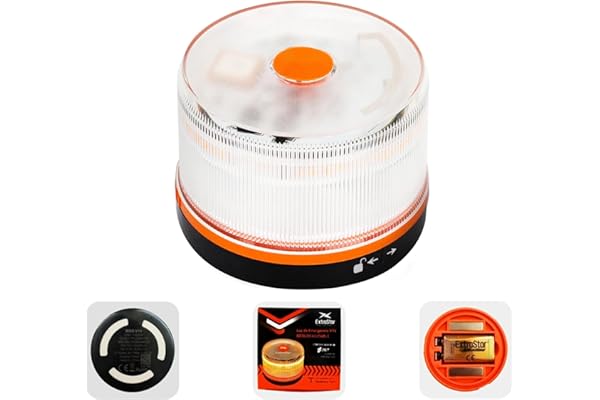 HIBRON EXTRASTAR Luz Emergencia Baliza V16 Homologada DGT con Geolocalización, Baliza Coche Conectada DGT 3.0, Datos Incluidos hasta 12/2038