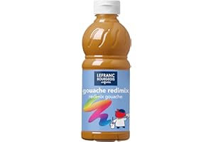 Lefranc Bourgeois 188341 flüssige Tempera Redimix Farbe, leuchtende Gouachefarbe auf Wasserbasis, hohe Deckkraft, hervorragenden Maleigenschaften, gebrauchsfertig, 500ml Flasche - Gold
